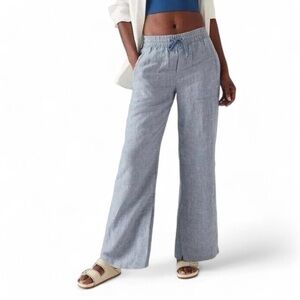 Athleta Retreat  Linen Wide-Leg Pants size 8
